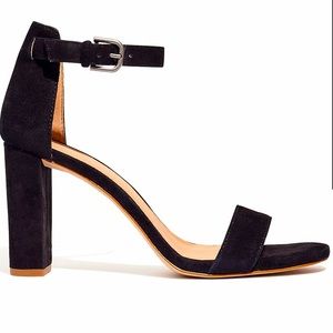 Madewell Brooke Ankle Strap Sandal in Black Suede W8.5